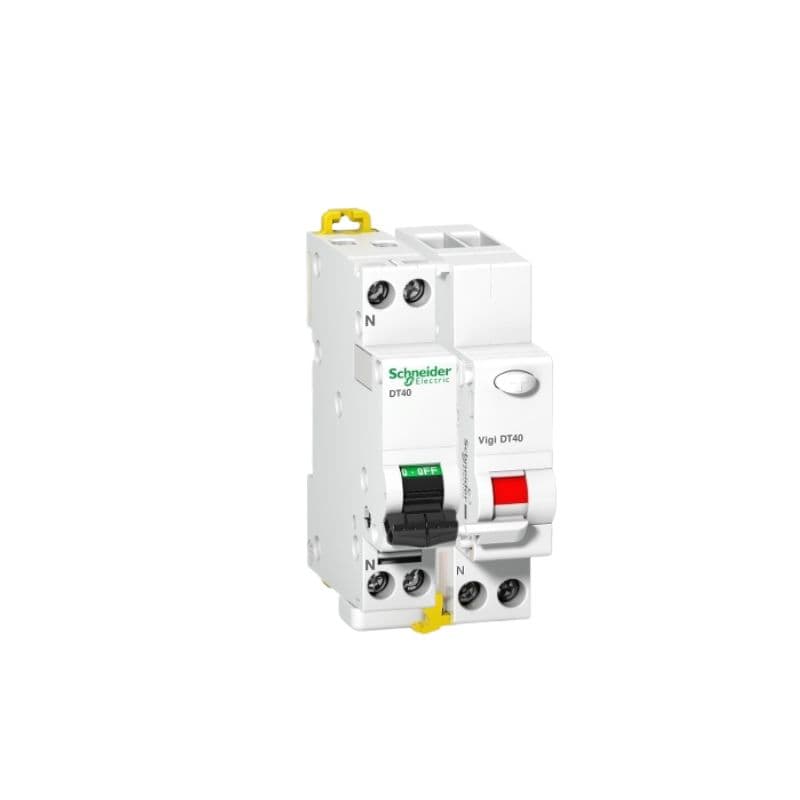Disjoncteur  DT40 - 20A - 1P+N - Courbe C + Vigi 30 mA vue 1
