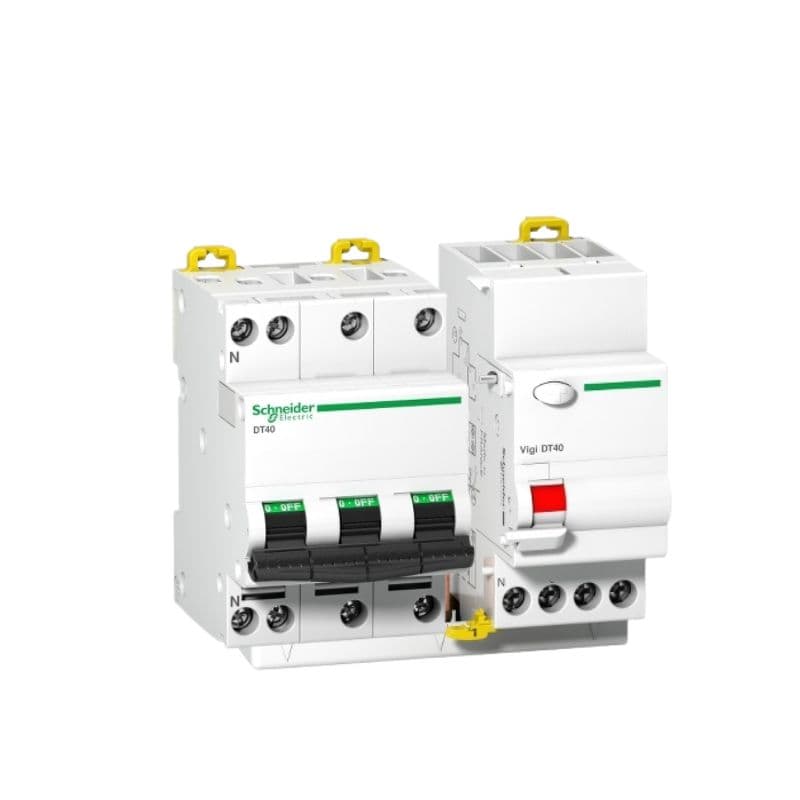 Disjoncteur  DT40 - 40A - 3P+N - Courbe C + Vigi 30 mA vue 1