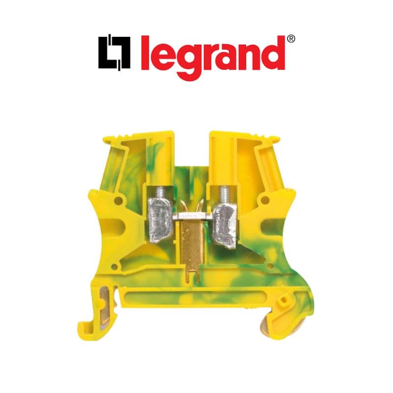 Bornier de jonction - 2 conducteurs - 1E/1S - 10mm² - vert/jaune- Boite de 20