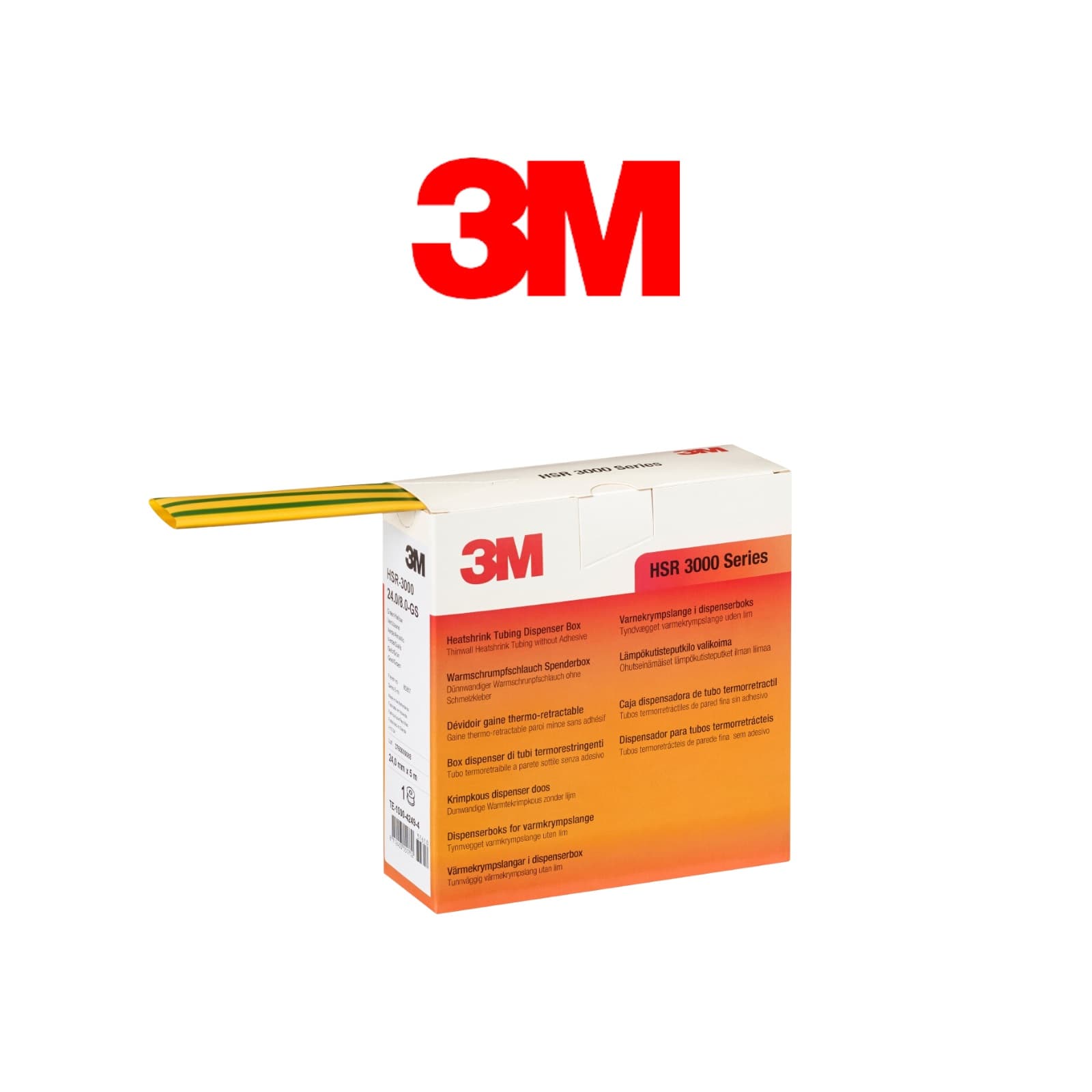Gaine thermo-rétractable - 5m - ø24/8mm - vert/jaune vue 1