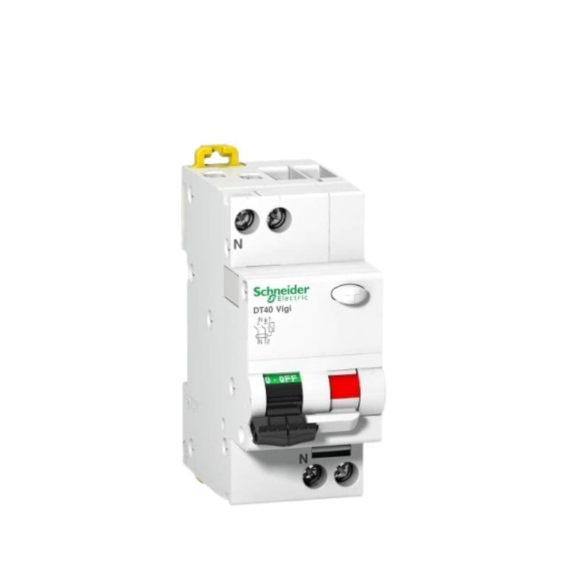 Disjoncteur DT40 - 20A - 1P+N - Vigi 30 mA - courbe C vue 1