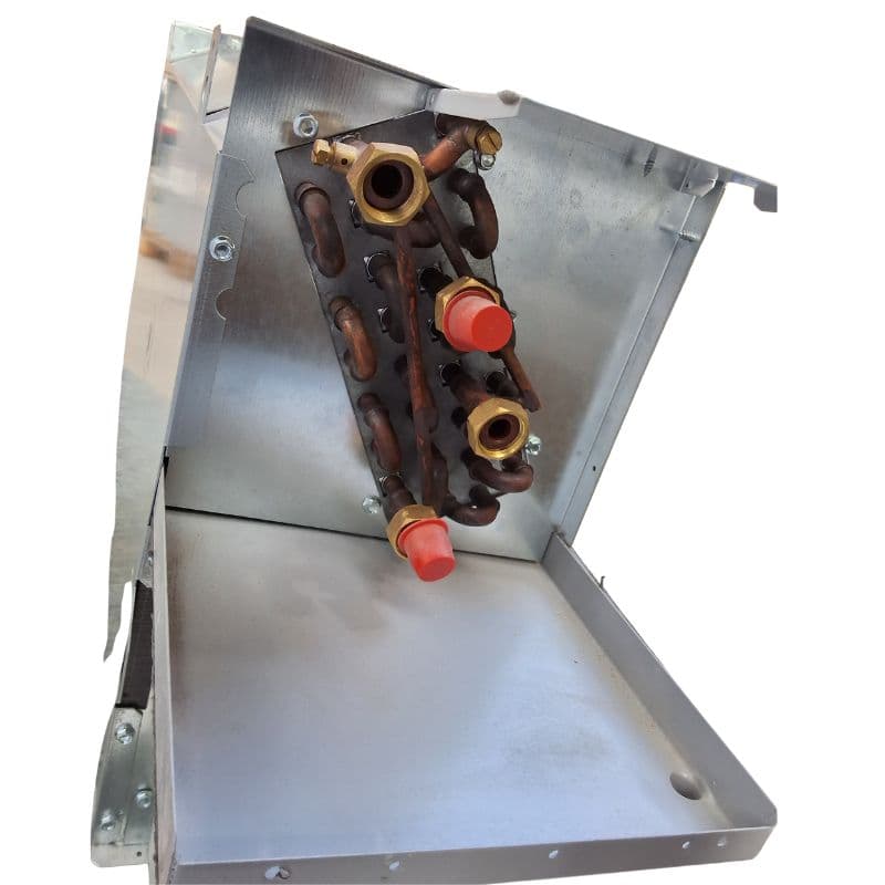 Ventilo convecteur SysCoil 2 T4 Allège – 4 tubes – 460m³/h – 2,5kW froid – 3,3kW chaud – Sortie Gauche - Blanc vue 4