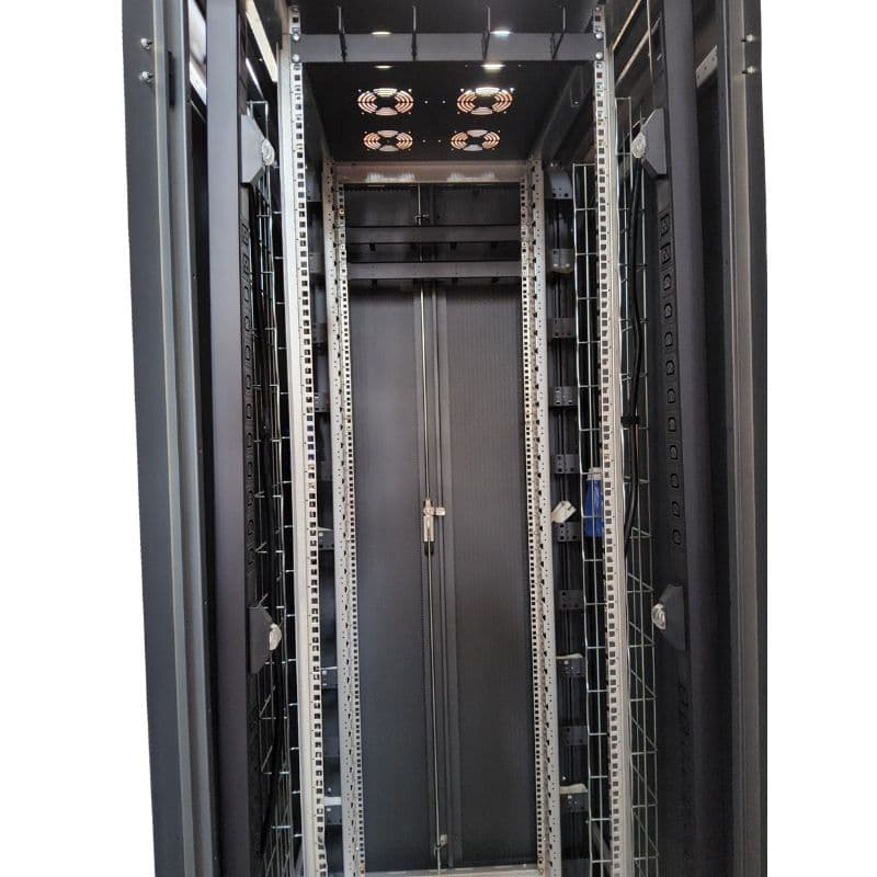 Baie de serveur informatique 42U - L1000 x P800 x H2000 - 2 portes AV/AR vue 4