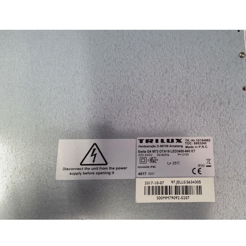 Dalle LED 600x600 - 31W - 3400lm  - 4000k - IP20 vue 3
