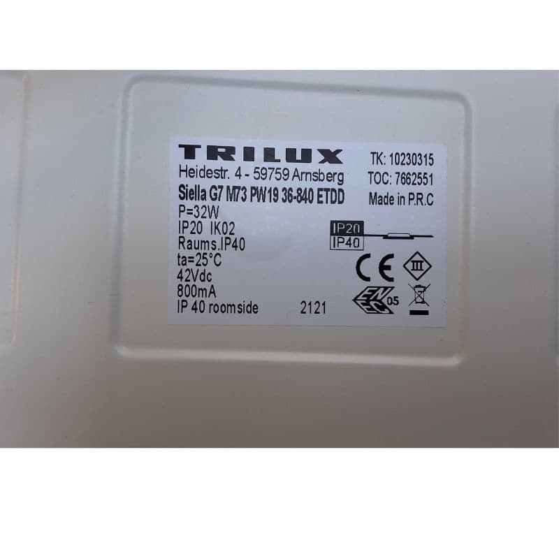 Dalle LED 600x600 - 32W - 3600lm - 4000K - IP20 - Dali 2 vue 4