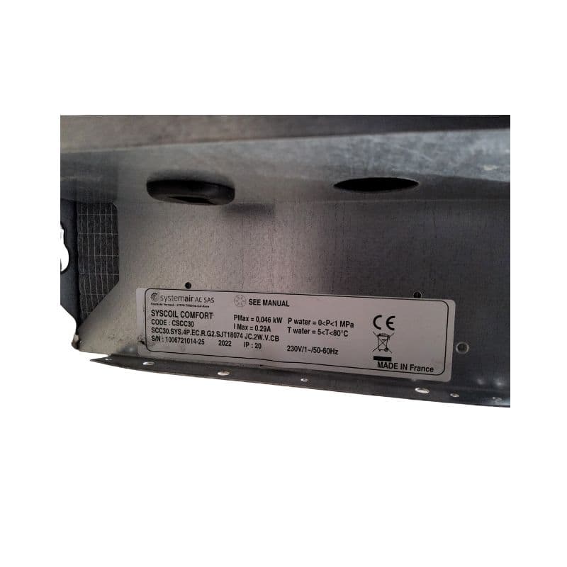 Ventilo convecteur SysCoil 2 - 1,86 KW froid - 2,03 KW chaud - 4 tubes - Servitudes droite vue 3