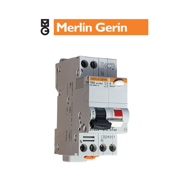 Disjoncteur  DT40N - 16A - 1P+N - Courbe D + Vigi 30 mA