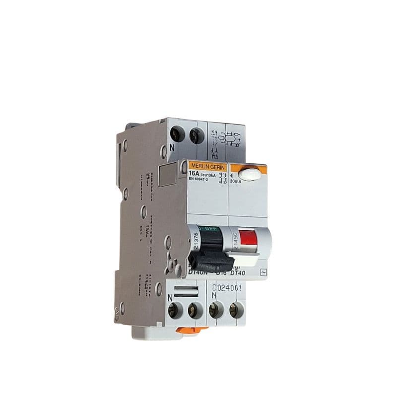 Disjoncteur  DT40N - 16A - 1P+N - Courbe D + Vigi 30 mA vue 1