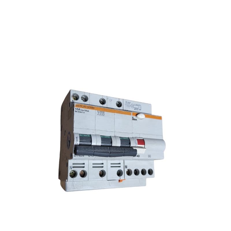 Disjoncteur  DT40N - 10A - 3P+N - Courbe C + Vigi 300 mA vue 1