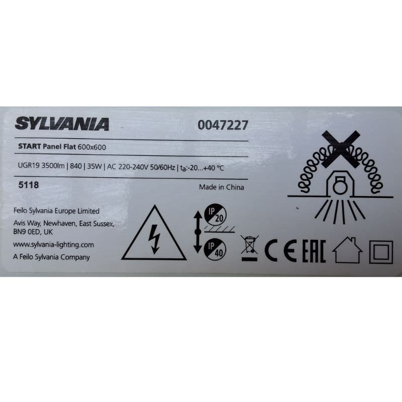 Dalle LED 600x600 - 35W - 3500lm  - 4000k - IP40 - UGR 19 vue 4