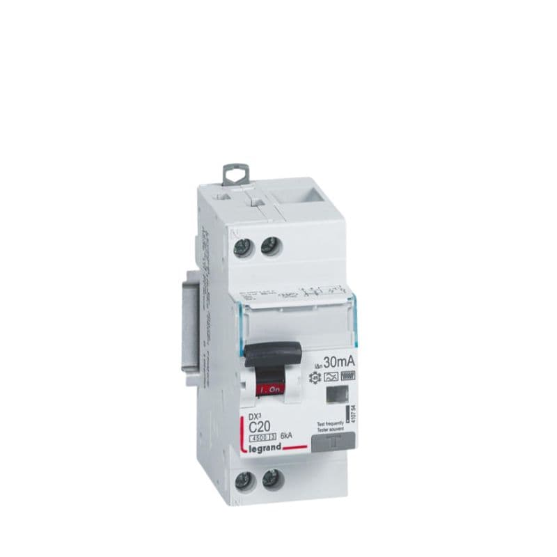 Disjoncteur  DX³4500 - 20A - 1P+N - Courbe C + Vigi 30 mA vue 1