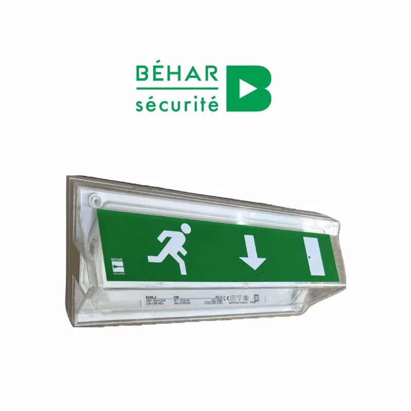 BAES d'évacuation Sati - 45lm/1,5h - 0,9W - IP42 - Etiquette vers le bas