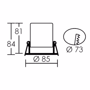 Downlight Ø85 – 7W – 650lm – 4000K – IP65