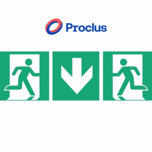 Jeu d’étiquettes de base autocollantes pour BAES – 115x115mm