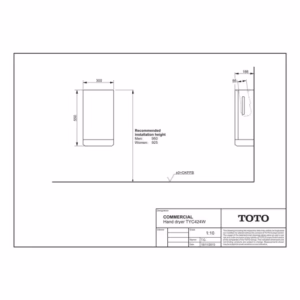 Sèche-mains automatique mural blanc – Réglable 455 à 1045W