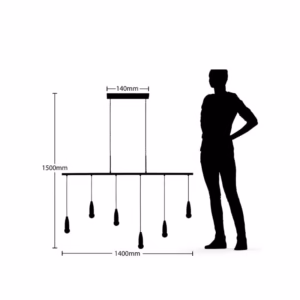 Suspension lumineuse 6 x 60W – Douilles E27